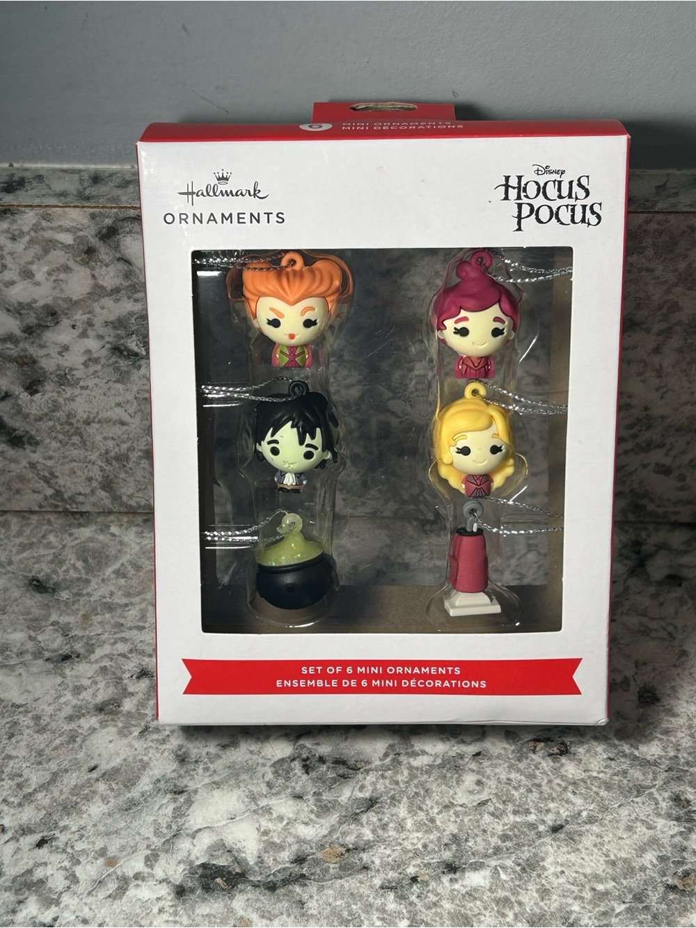 Hallmark Hocus Pocus Mini Ornament Set - Orange, Pink, Black, Yellow, Green
